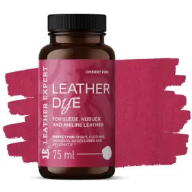 LEATHER EXPERT Leather Dye Cherry Pink - Barva na semiš a nubuk růžová 75ml