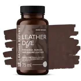 LEATHER EXPERT Leather Dye Dark Brown - Barvivo na semiš a nubuk tmavě hnědé 75ml