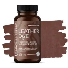 LEATHER EXPERT Leather Dye Medium Brown - Barvivo na semiš a nubuk středně hnědé 75ml