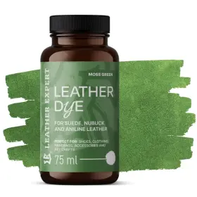 LEATHER EXPERT Leather Dye Moss Green - Barvivo na semiš a nubuk mechově zelené 75ml