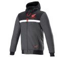 bunda CHROME STREET HOODIE HONDA kolekce, ALPINESTARS (černá/šedá/červená, vel. M)