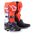 boty TECH 10, ALPINESTARS (oranžová/žlutá/fialová/bílá/černá, vel. 47)