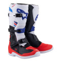 boty TECH 3, ALPINESTARS (bílá/černá/modrá/červená, vel. 38)