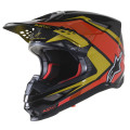 přilba SUPERTECH S-M10 CARBON META2, ALPINESTARS (černá/žlutá/oranžová lesklá, vel. XS)