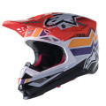 přilba SUPERTECH S-M10 edice TROY LEE DESIGNS, ALPINESTARS (oranžová/žlutá/fialová/bílá/černá, vel. 2XL)