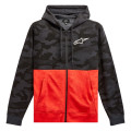 mikina CAMO BLOCK HOODIE, ALPINESTARS (šedá camo/červená fluo, vel. S)