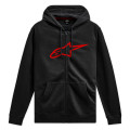 mikina AGELESS ZIP HOODIE 3, ALPINESTARS (černá/červená, vel. S)