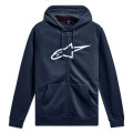 mikina AGELESS ZIP HOODIE 3, ALPINESTARS (modrá/bílá, vel. L)