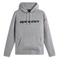 mikina WORDMARK HOODIE 3, ALPINESTARS (šedá/červená/černá, vel. S)